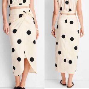 Future Collective X Jenny K. Lopez Cream Wrap Midi Side Tie Sarong Midi Skirt